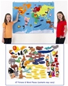 A large fabric world map with a selection of colourful felt motifs, which is perfect for brightening up a classroom and is an excellent resource for fun interactive learning for children of all ages.    Ages:  3+   Price:  £119.95 inc. VAT