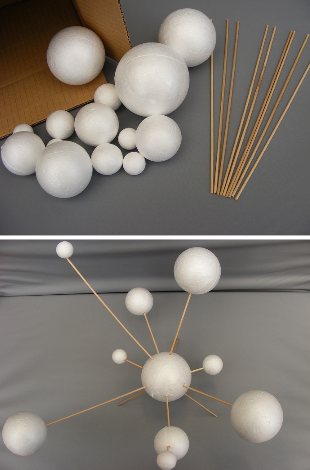 Pllieay Make Your Own Solar System Model with 14 Mixed Sized Polystyrene Spheres 