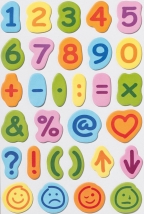 childrens sticky numbers & maths signs 30 shaped pads of 15 self adhesive sheets
