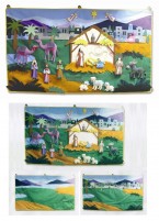 A beautifully crafted fabric wall hanging depicting the nativity scene with detachable felt pieces which can be arranged as required.  A wonderful interactive way to involve children in the real story of Christmas.   Price:  £146.88 inc. VAT