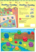funtastic frogs matching & counting activity cards colours sizes numeracy skills