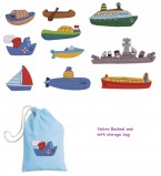 A delightful set of colourful felt motifs representing different forms of water transport. Each motif features velcro hooks making them ideal for classroom displays and table top activities. Ages: 3+ Prices from: £12.95 inc. VAT